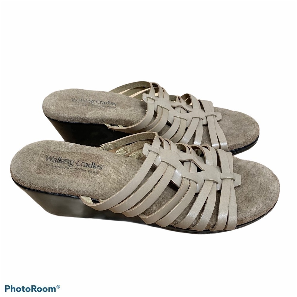 Walking Cradles Leather Wedge Sandals Sz 9 Women’s